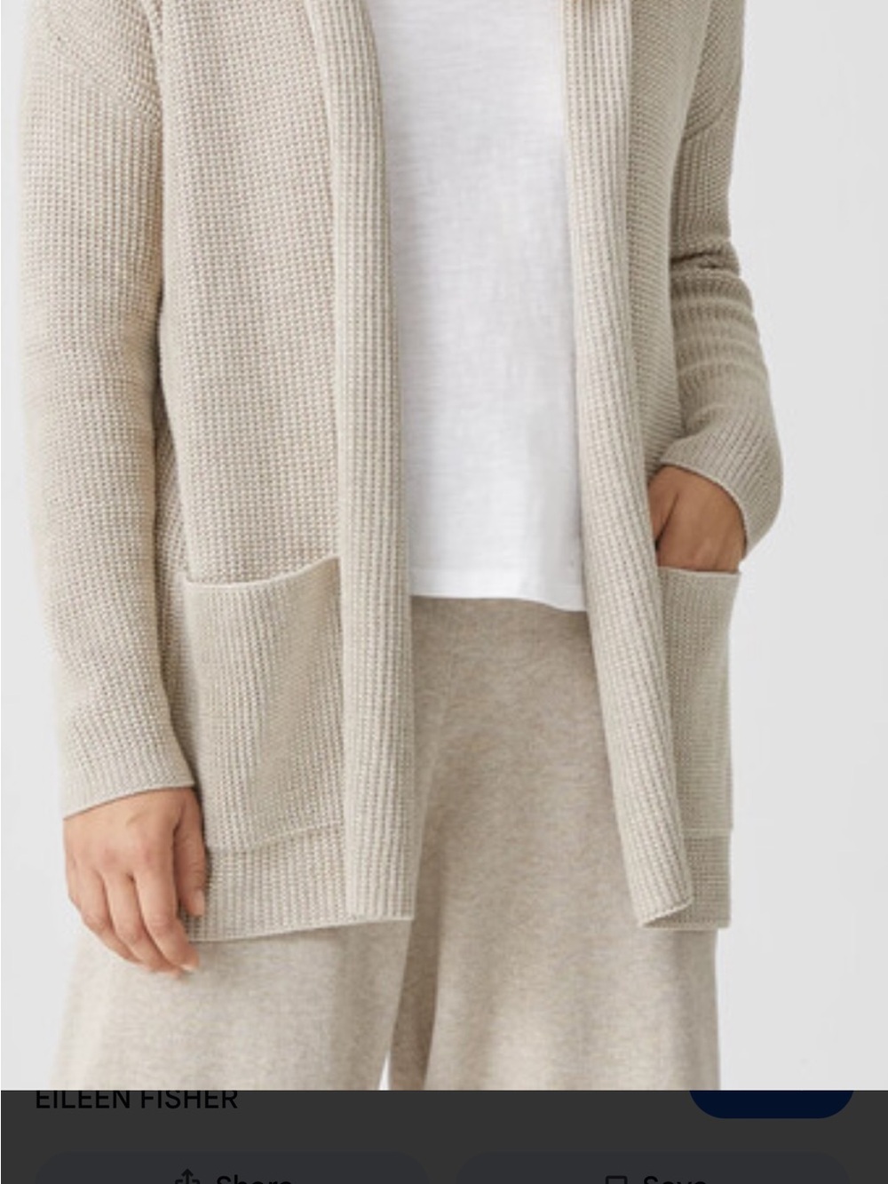 Eileen Fisher Hooded Open-Front Peruvian Organic Cotton Cardigan. Large NWT - Picture 2 of 15